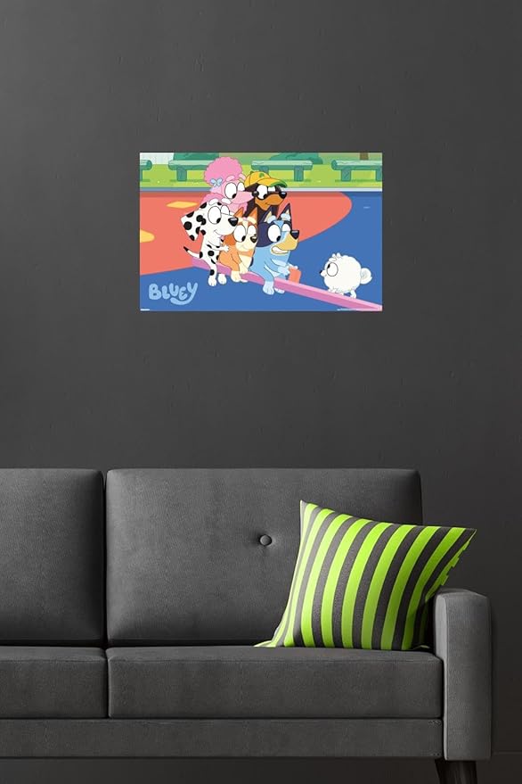 Bluey (2018) - Bluey and Friends See Saw Fun Wall Poster, 22.4L" x 14.7W", Premium Unframed Version