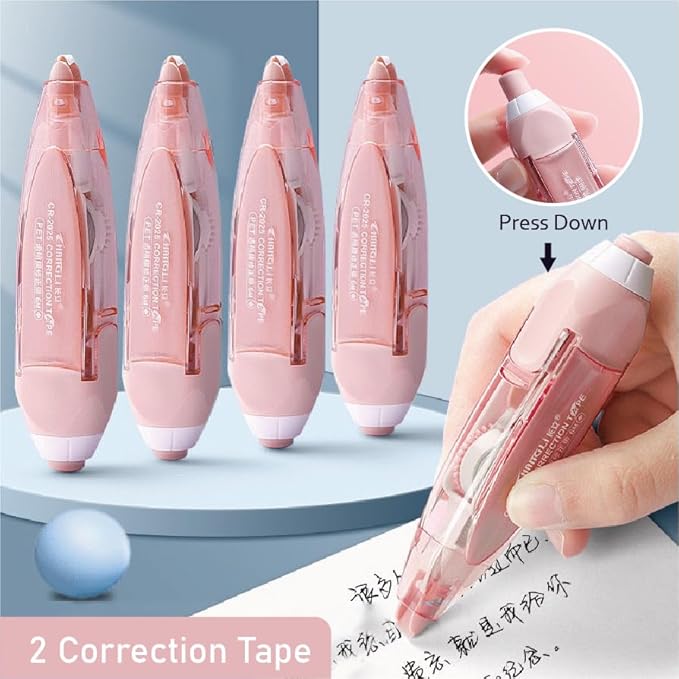 39PCS Macaron color School Supplies set,5 ballpoint pens,notebooks, pencil cse, sticky notes ,6mechanical pencil,2Correction Tapes,4fluorescent pens