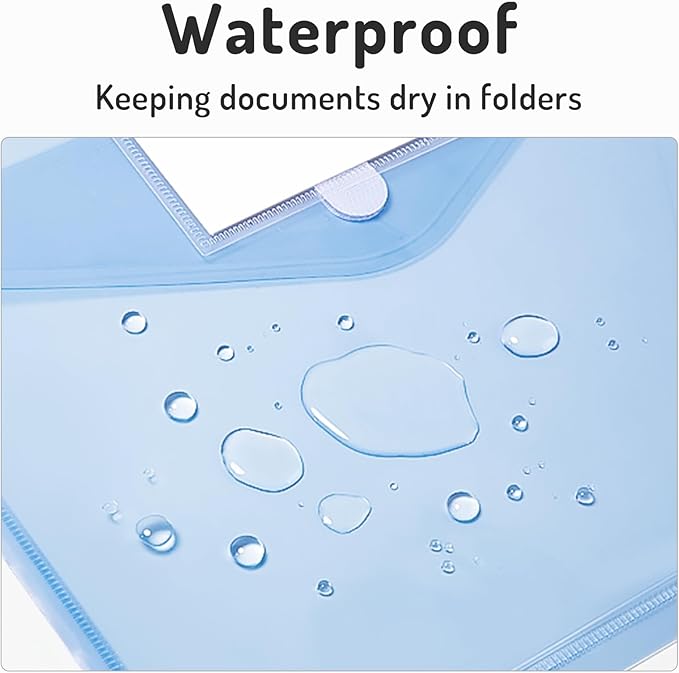 Forvencer Binder Pocket, 5 Pack Super Heavyweight Plastic Folders with Tight Closure, Binder Folders Side Loading, 3 Ring Binder Pocket, Binder Dividers with Pockets, Letter Size, Pastels Series