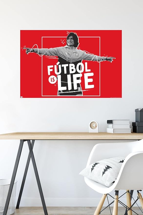 Ted Lasso - Futbol is Life Wall Poster, 34L" x 22.4W", Premium Poster & Mount Bundle