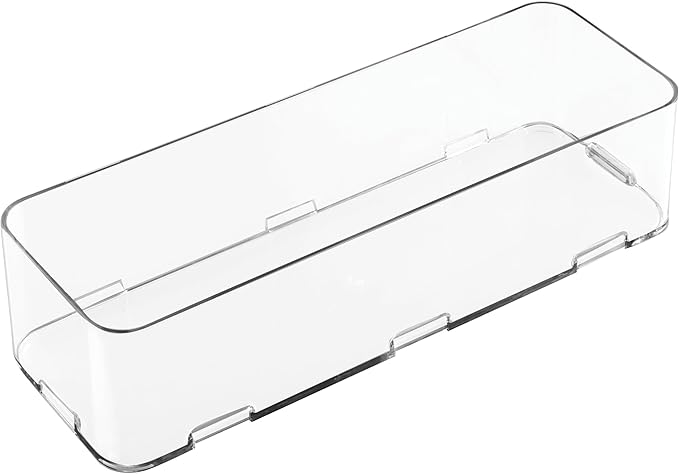 iDesign Interlocking Drawer Organizer for Kitchen, Bathroom, or Desk Drawers, Set of 3, Clear