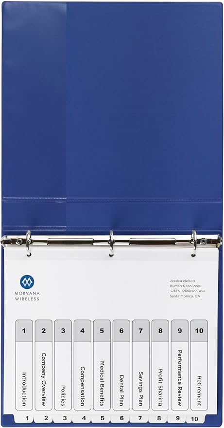 Avery Dividers for 3 Ring Binders, 10 Tabs per Set, Customizable Table of Contents, Classic White Tabs, Great for Organizing Reports, Projects, and More (6 Sets of 11823)