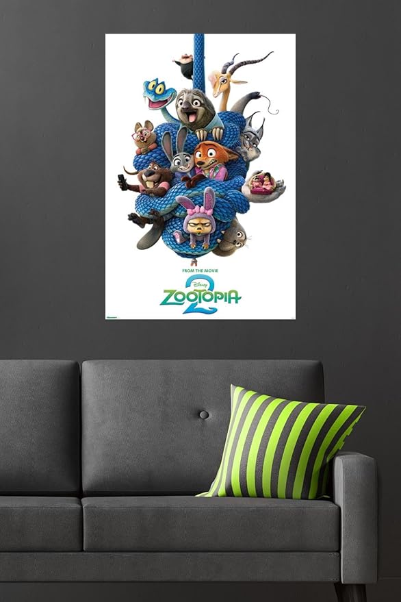 Disney Zootopia 2 (2025) - Group One Sheet Wall Poster, 34L" x 22.4W", Poster & Mount Bundle