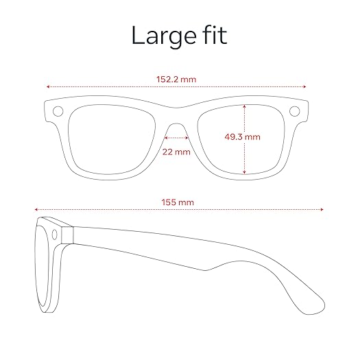 Ray-Ban Meta (Gen 2), Wayfarer Large, Matte Black | Smart AI Glasses for Men, Women — 2X Battery Life — 3K HD Resolution — 12 MP Ultra-Wide Camera, Audio, Video — Polarized Gradient Graphite Lenses