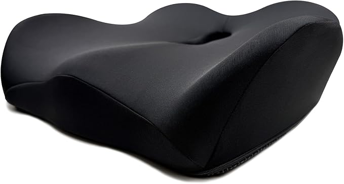 X Large Memory Foam Seat Cushions for Office Chairs, Long Sitting Pressure Relief Ergonomic Office Chair Cushion for Butt Coccyx Tailbone Sciatica, Car Seat Booster for Height (Matt Black)