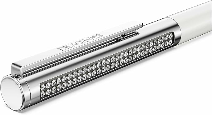 Swarovski Matrix Tennis ballpoint pen, White, Chrome plated