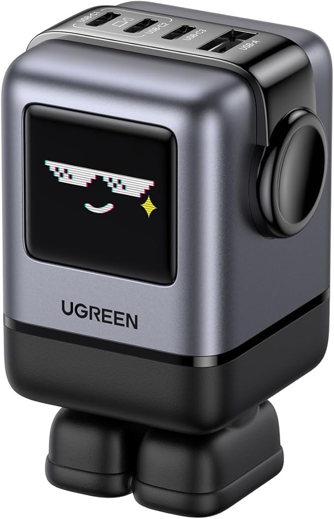 UGREEN Uno 100W USB C Charger, 4-Port GaN Fast Charger with LED Screen, Tech Gifts for Men Women, for MacBook Pro/Air 2025, iPad Pro, iPhone 17/16, Galaxy S25/S24, Pixel 10/9, Steam Deck, ROG Ally