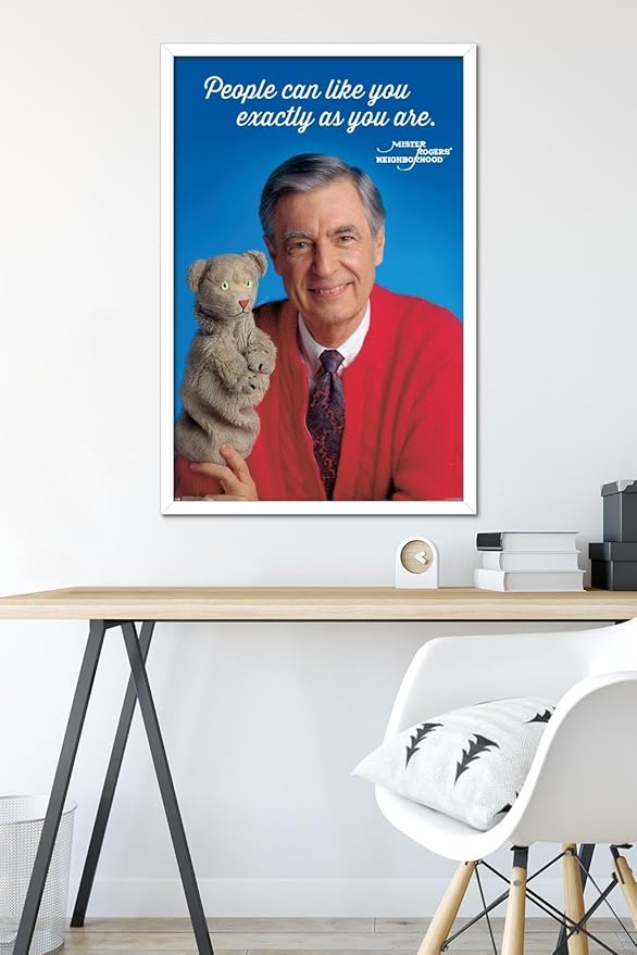 Trends International Mister Rogers - As You Are Wall Poster, 22.375" x 34", White Framed Version