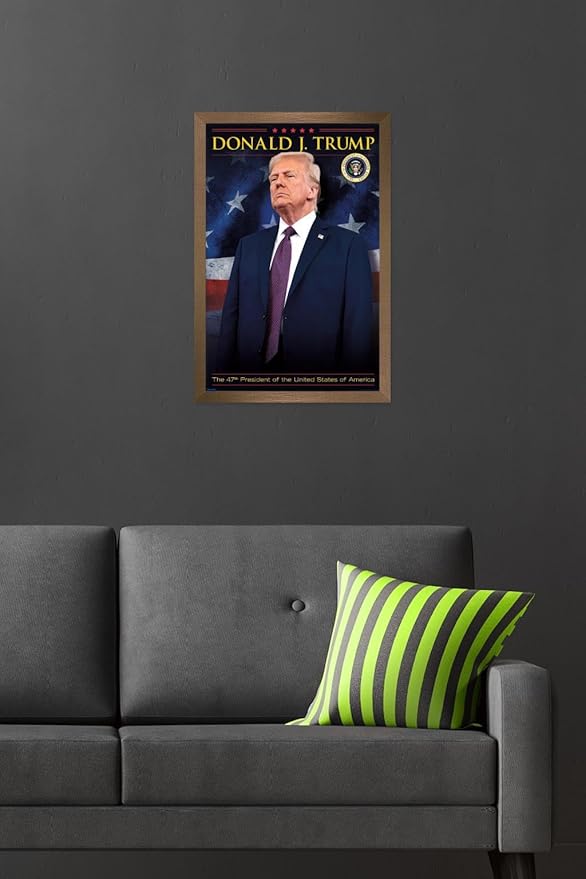 President Donald Trump - 47th President Wall Poster, 22.4L" x 14.7W", Bronze Framed Version