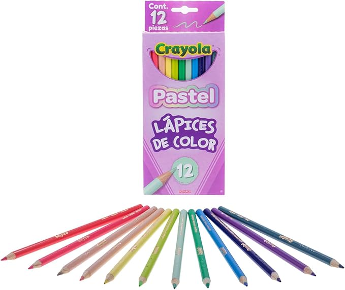 Crayola Pastel Colored Pencils, Nontoxic Coloring Pencils for Kids & Adults, 12ct