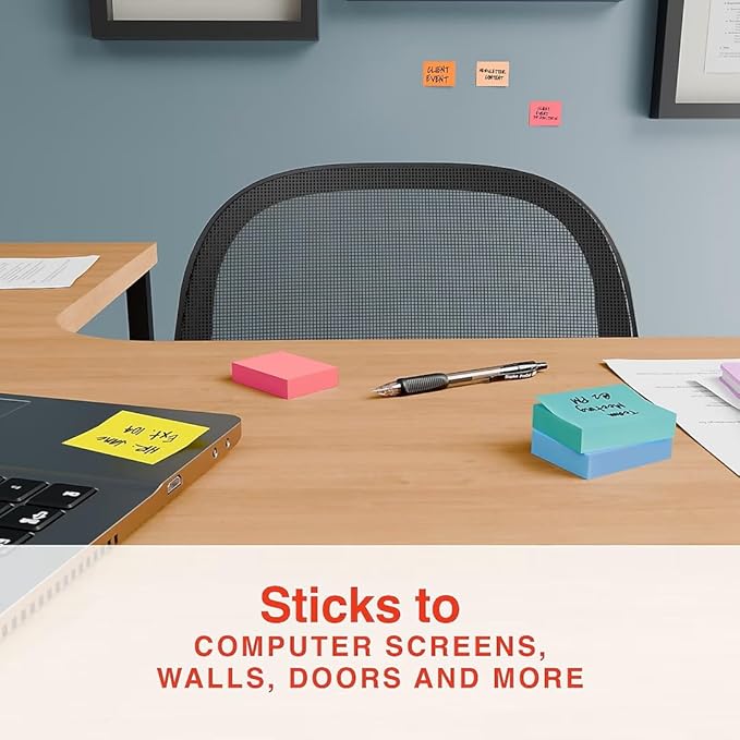 Staples Ultra Sticky Notes, 1 3/8" x 1 7/8", Golden Hour Colors, 2400 Sheets – Strong‑Hold Mini Notes for Tabs, Labels & Planning