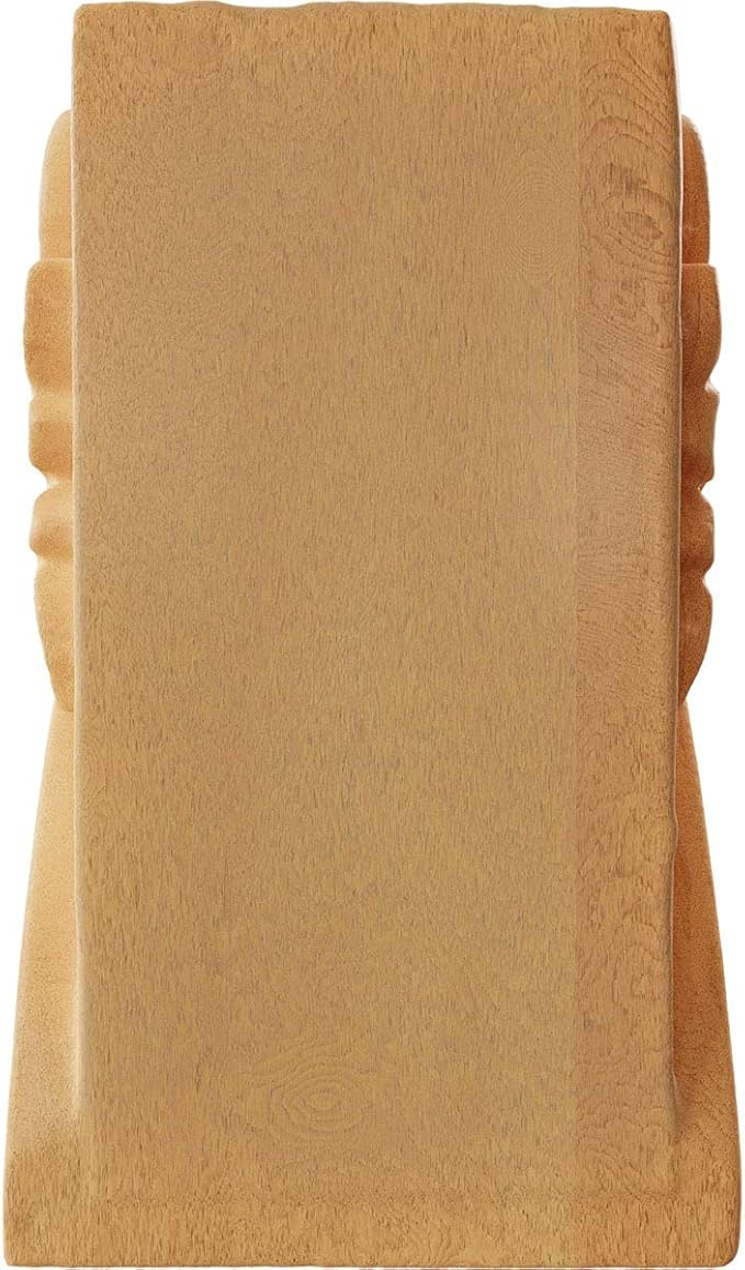 Ekena Millwork CORW01X01X03BARO Mini Acanthus Leaf Block Wood Corbels, 1 3/4"W x 1 1/2"D x 3"H, Red Oak