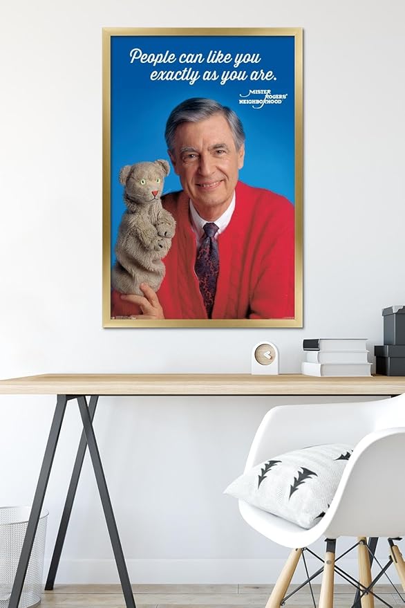 Trends International Mister Rogers - As You Are Wall Poster, 22.375" x 34", Gold Framed Version