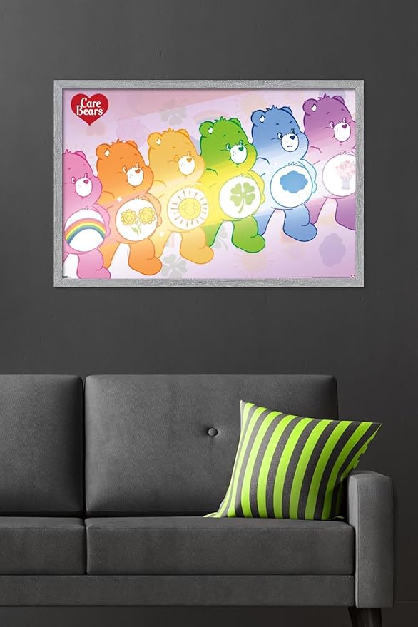 Care Bears - Care Bear Stare Wall Poster, 34L" x 22.4W", Gray Framed Version