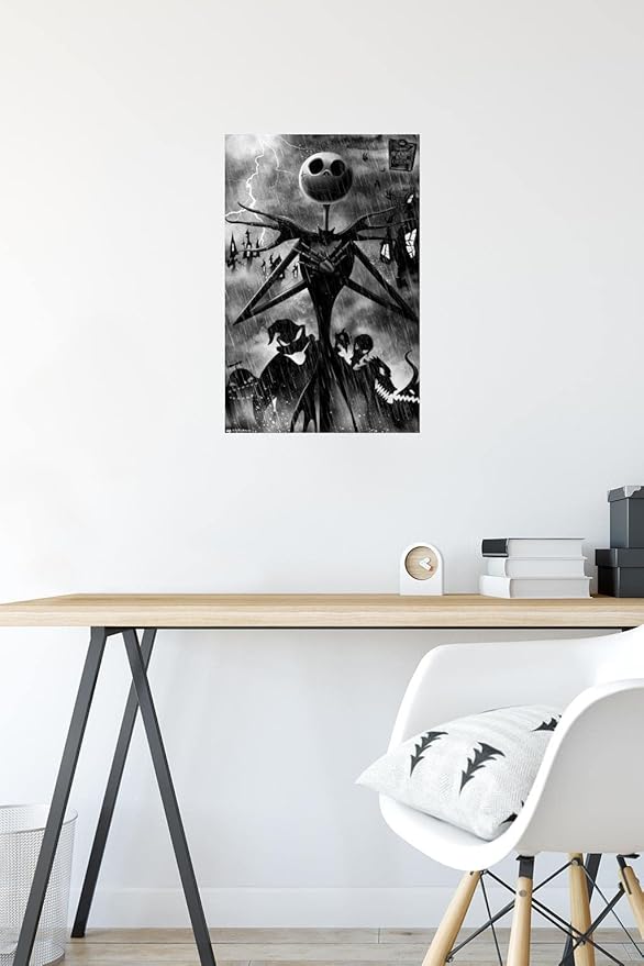 Trends International Disney Tim Burton's The Nightmare Before Christmas - Shadows Wall Poster, 22.4L x 14.7W, Premium Poster & Mount Bundle