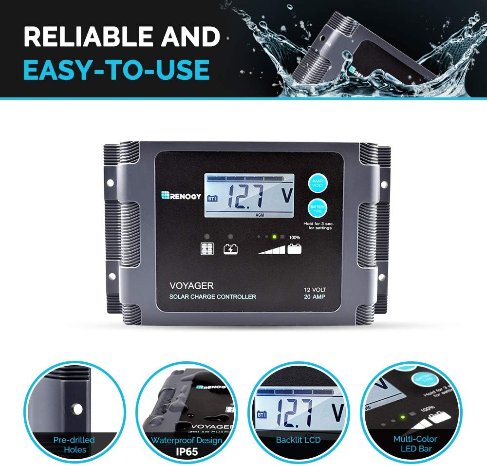 Renogy 200W 12V Portable Solar Panels Suitcase with Waterproof 20A Charge Controller, Foldable 200 Watt Solar Panel W/ Adjustable Kickstand, Solar Charger for Power Station, RV, Camping, SUV, Off Grid