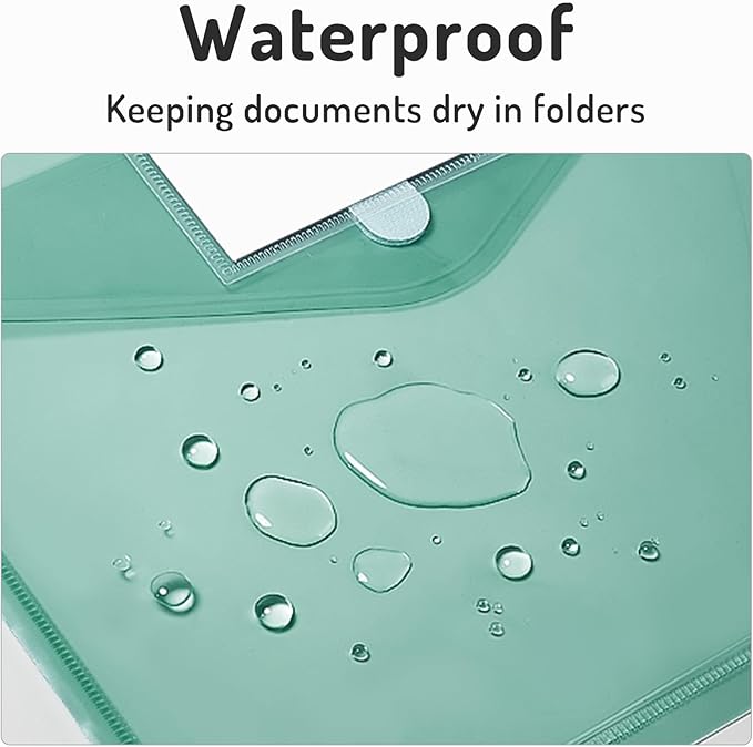 Forvencer Binder Pocket, 5 Pack Super Heavyweight Plastic Folders with Tight Closure, Binder Folders Side Loading, 3 Ring Binder Pocket, Binder Dividers with Pockets, Letter Size, Retro Series