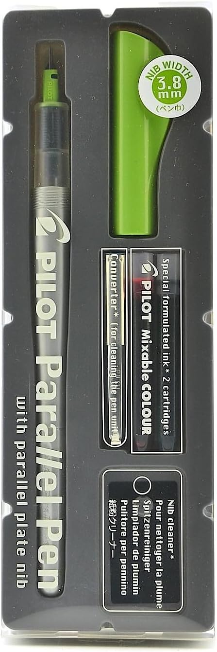 PILOT Parallel Calligraphy Pen Set, 3.8mm Nib with Black and Red Ink Cartridges (90052)