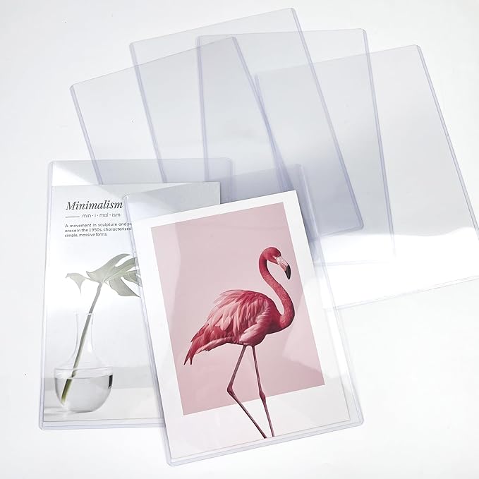 Rainmae 12 Pack 8.5" x 11" Rigid Print Protectors, Clear Waterproof Hard Plastic Page Sheet Protectors, Paper Sleeves Photo Plastic Sleeves Hard Document Birth Certificate Protector