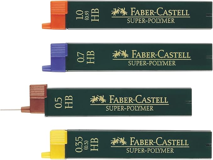 Faber-Castell 0.5mm HB Super-Polymer Fineline Lead (Pack of 12), black