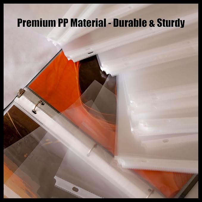 500 Pack Clear Sheet Protectors for 3 Ring Binder, Polypropylene Acid-Free Material, 8.5 x 11 Inch Letter Size, Protector of Your Documents