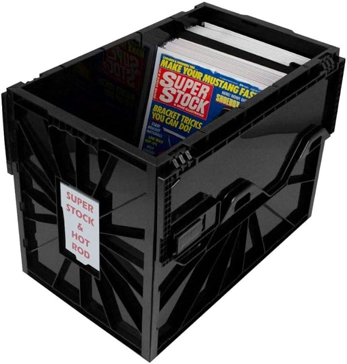 BCW Magazine Document & Comic Book Storage Bins | Durable Magazine Bin | Magazine Storage Box for Sorting and Organizing | Heavy Duty & Stackable Plastic - Fits all Comics (5 Pack)