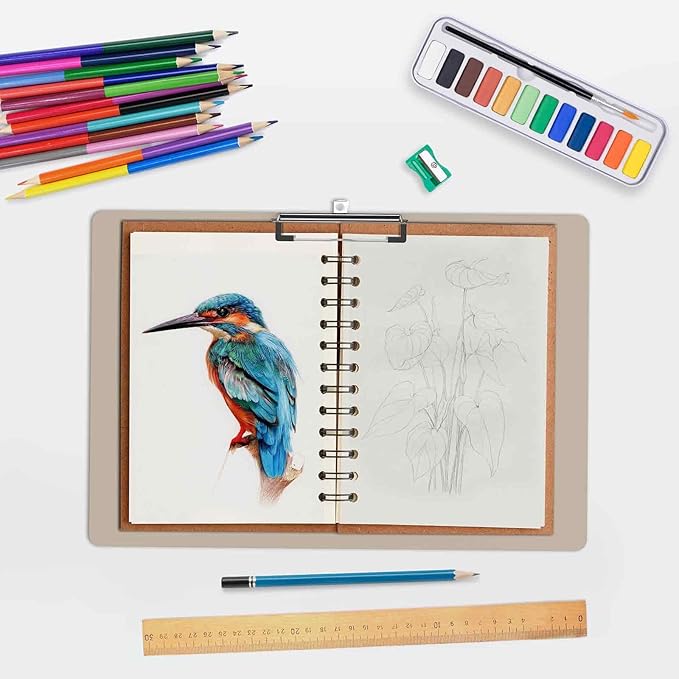 Extra Large 11x17 Clipboards, Plastic Khaki Drawing Boards, Horizontal Clip Board, Landscape Layout. Suitable for Watercolor, Sketching, Painting. Art & Drafting Supply