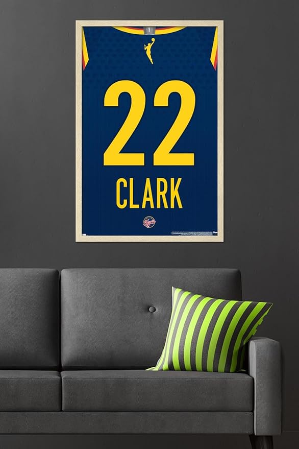 WNBA Indiana Fever - Caitlin Clark Jersey Wall Poster, 34L" x 22.4W", Blonde Framed Version