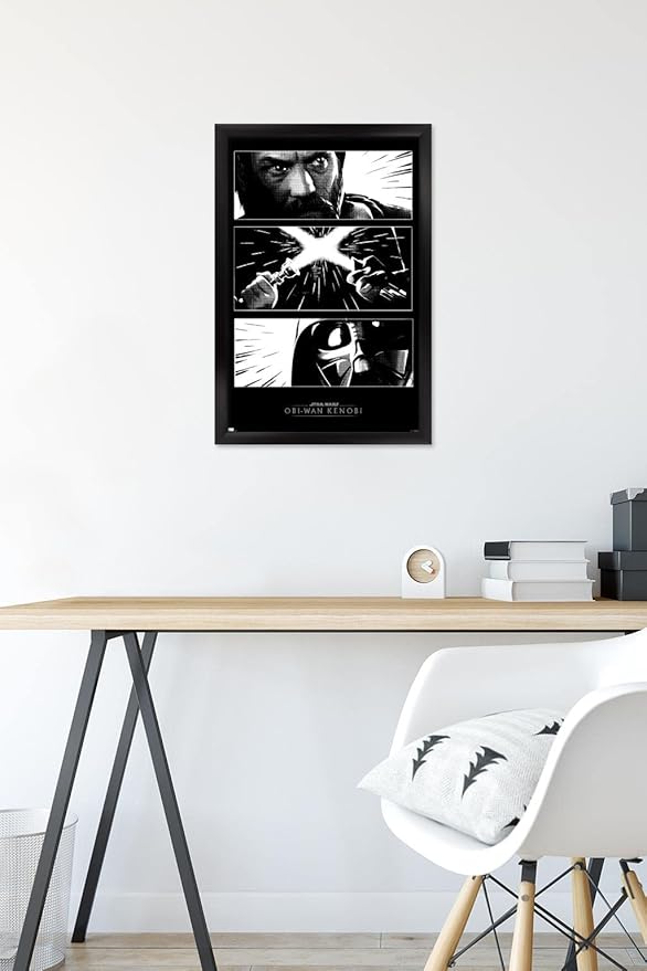 Trends International Star Wars: Obi-Wan Kenobi - Panels Wall Poster, 14.725" x 22.375", Black Framed Version