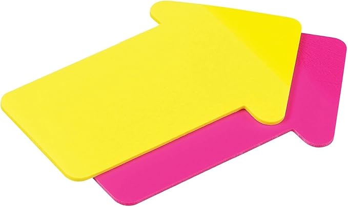 Avery Sticky Notes, See-Through, Arrow, 1.62 x 2.75 Inches, Yellow and Magenta, 2 Pads, 30-Arrows/Color, 60 Sheets