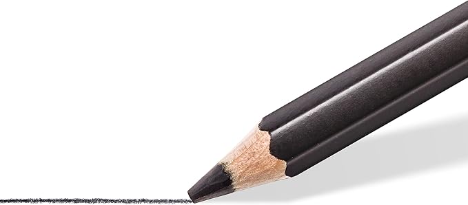 Staedtler Mars Lumograph Black, Carbon Blend Provides Jet Black Lines, Professional Art Pencils, Tin of 6 Assorted Black Sketch Pencils, 100B G6