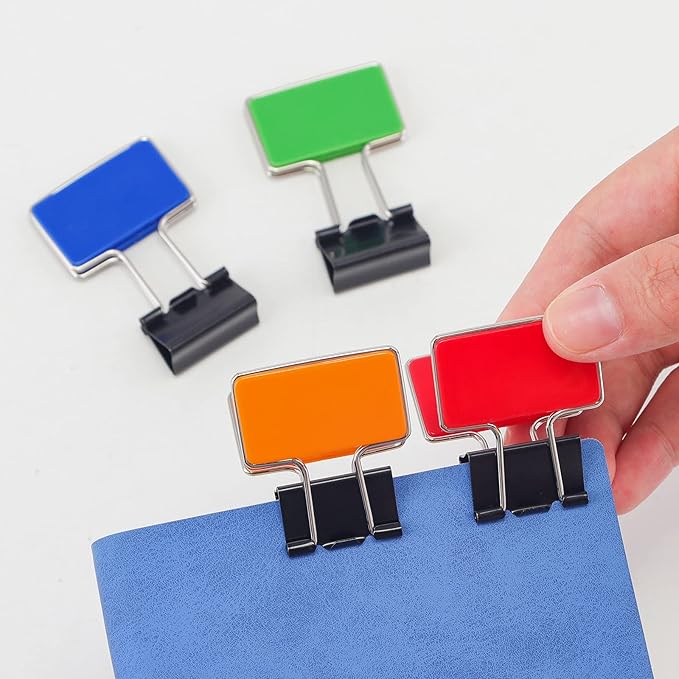 Retangle Medium Paper Clips,Binder Clips, Easy Grip, Assorted Color, Office Supplies,8 Pcs/Set