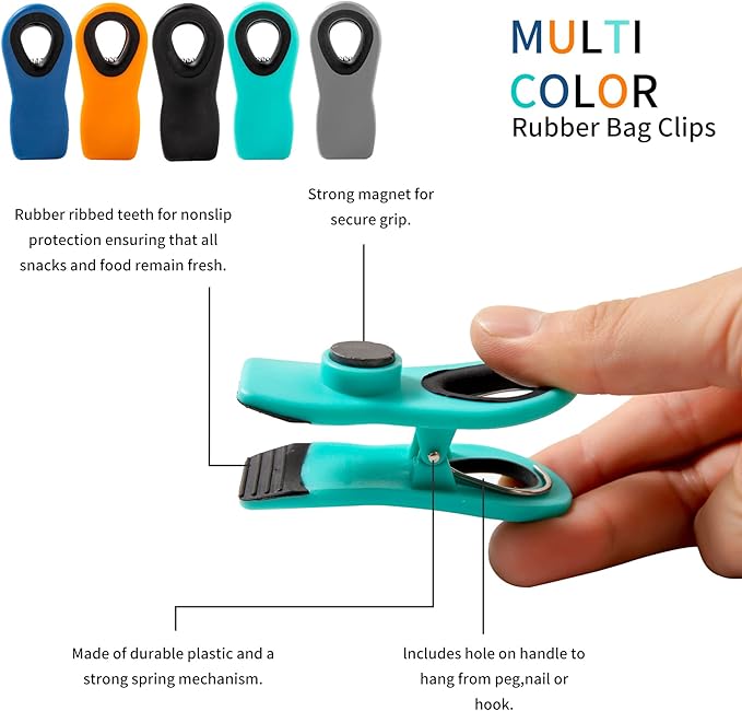 Magnetic Clips - Chip & Food Bag Clips (10pcs Green)