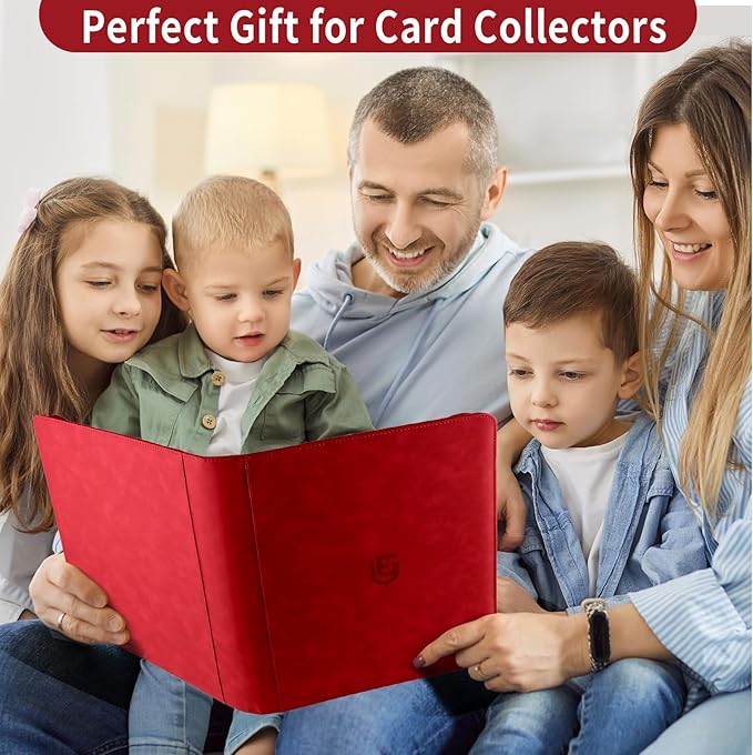 1024 Pocket Card Binder,16 Pocket Trading Card Binder,Side Loading Collectible Card Albums for MTG, for TCG Football, Sports, Game Cards Red