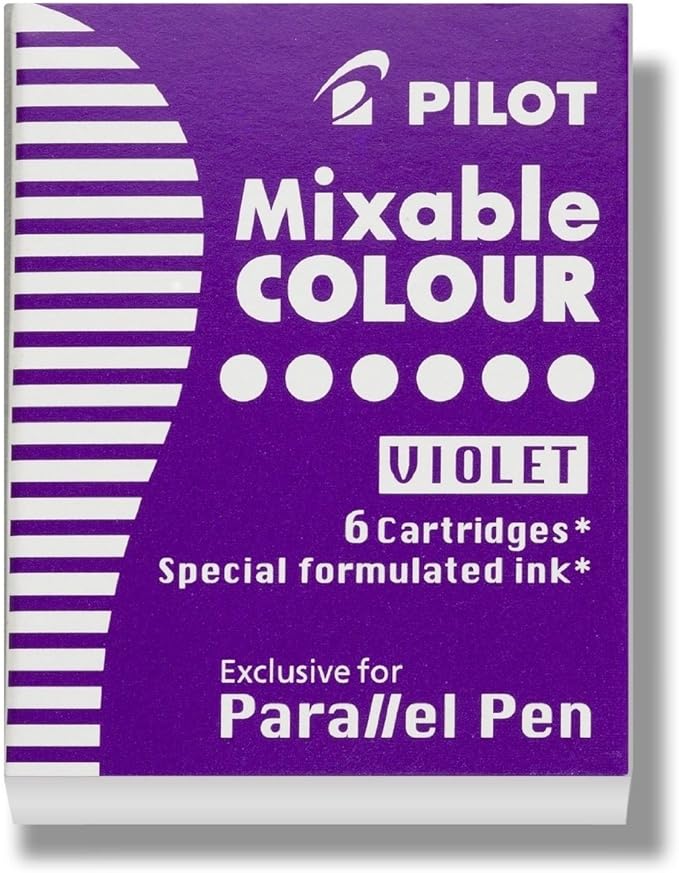 PILOT Parallel Mixable Color Ink Refills for Calligraphy Pens, Purple, 6-Pack (77309)