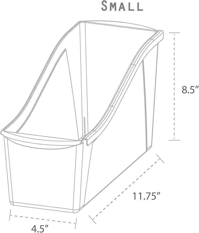 Storex Small Book Bin – Interlocking Plastic Organizer for Home, Office and Classroom, Blue, 6-Pack (71108U06C)