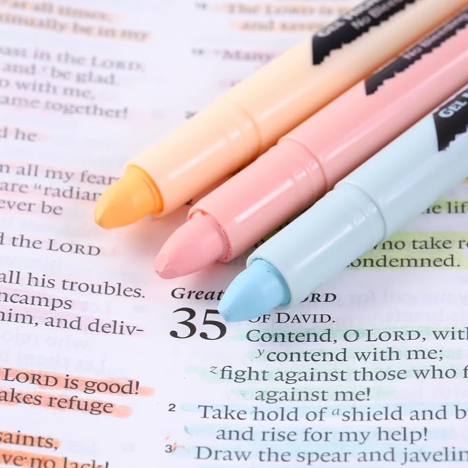 Bible Highlighters and Pens No Bleed Through, 16 Pack Assorted Colors Pastel&Earthy Gel Highlighters, Bible Markers Study Kit Journaling School Supplies with Wax texture(Soft Colors)