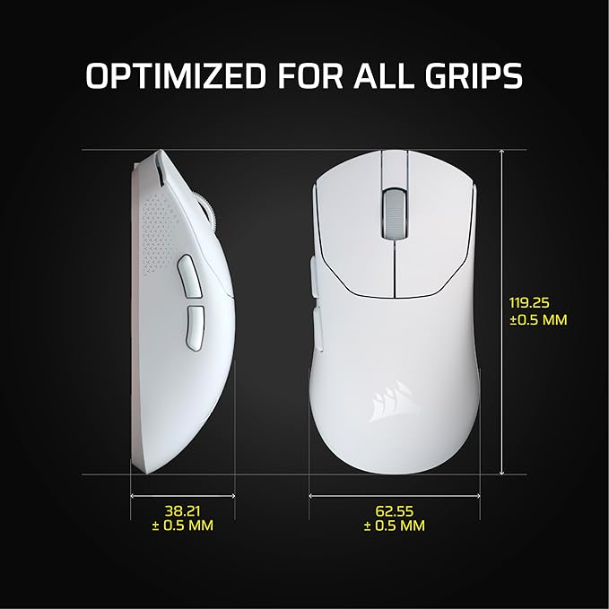 Corsair Sabre v2 PRO Ultralight FPS Wireless Gaming Mouse – 33,000 DPI, 36g Weight, 8,000Hz Hyper-Polling, Mechanical Switches, Up to 70-Hour Wireless Battery Life, Web Hub – White