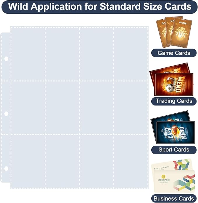1200 Pockets Trading Card Binder, PU Cover Zipper Card Collection Album, Sturdy Card Folder Holder for MTG, TCG, Game Cards, Sports Cards