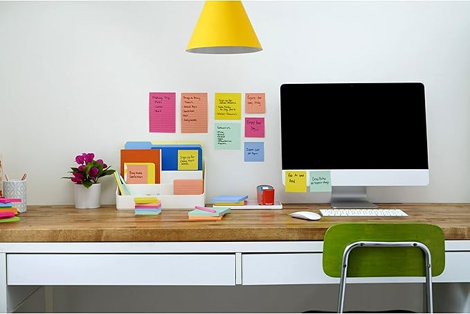Post-it Super Sticky Notes, 3 Sticky Note Pads, 3 x 3 in., Ideal for Organization in Your Dorm, Home or Office, 2X The Sticking Power, Summer Joy Collection