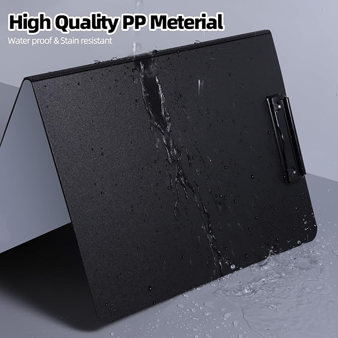 Clipboard Folder, A4 Foldable Clipboard with Horizontal and Vertical Double Metal Clips, 360 Degree Foldable Binder Clipboards with Pen Holder, File Cover Work Folder Clipboards, Purple