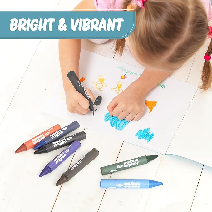 Darice Jumbo Glitter Crayons for Toddlers, 20 Colors Large Crayons for Kids, Washable, Non-Toxic Giant Crayon for Kid and Toddler Coloring Classroom Back to School Supplies