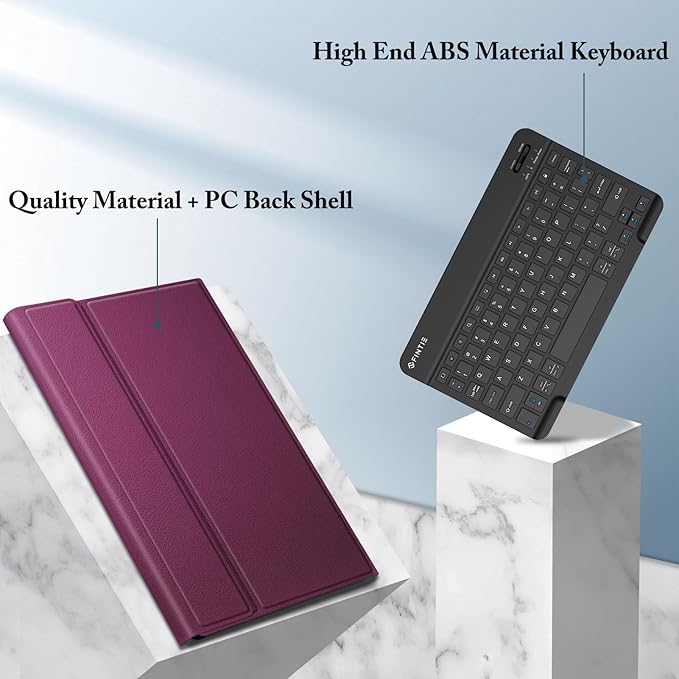 FINTIE Keyboard Case for Samsung Galaxy Tab S10 Lite/ S10 FE/ S9 FE 5G 10.9 Inch/Tab S9 11 Inch with S Pen Holder, Slim Stand Cover Detachable Wireless Bluetooth Keyboard, Purple