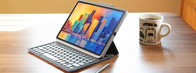 ZAGG Pro Keys Detachable Case and Wireless Keyboard for iPad Air 11" (M3)/ (M2)/ 10.9" (Gen 4, Gen 5) - Bluetooth Pairing, Backlit Laptop-Style Keys, Apple Pencil Holder, Black