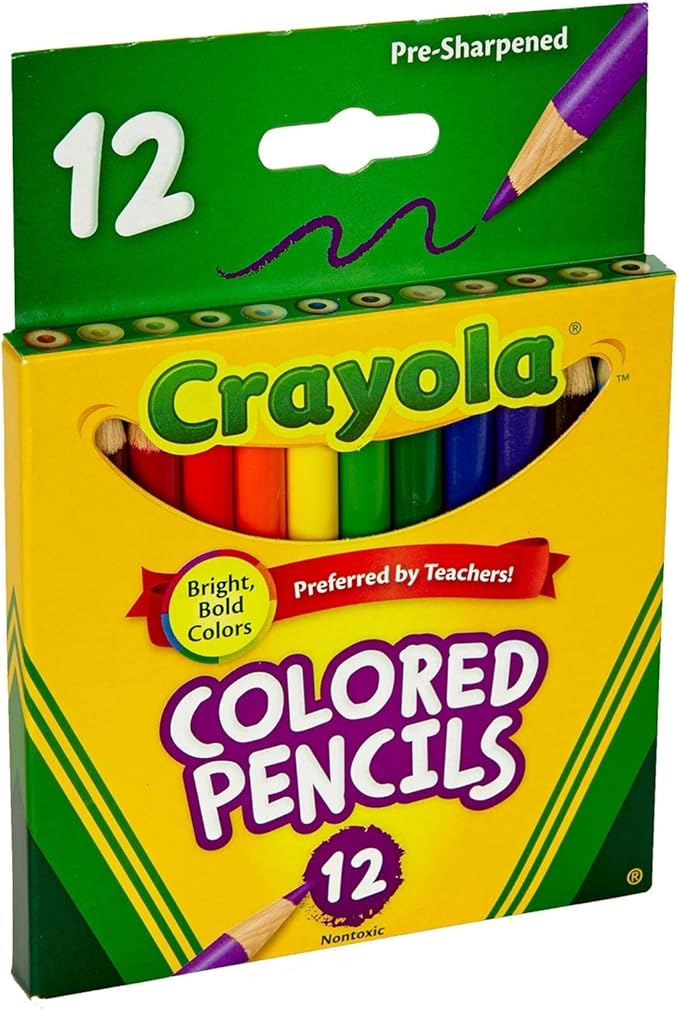 Crayola Colored Pencils 12 Pack Short 68-4112 (6-Pack)6