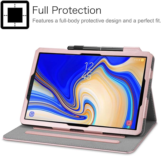 Fintie Case for Samsung Galaxy Tab S4 10.5 2018 Model SM-T830/T835/T837, Multi-Angle Viewing Stand Cover with S Pen Protective Holder Auto Sleep/Wake Feature, Rose Gold