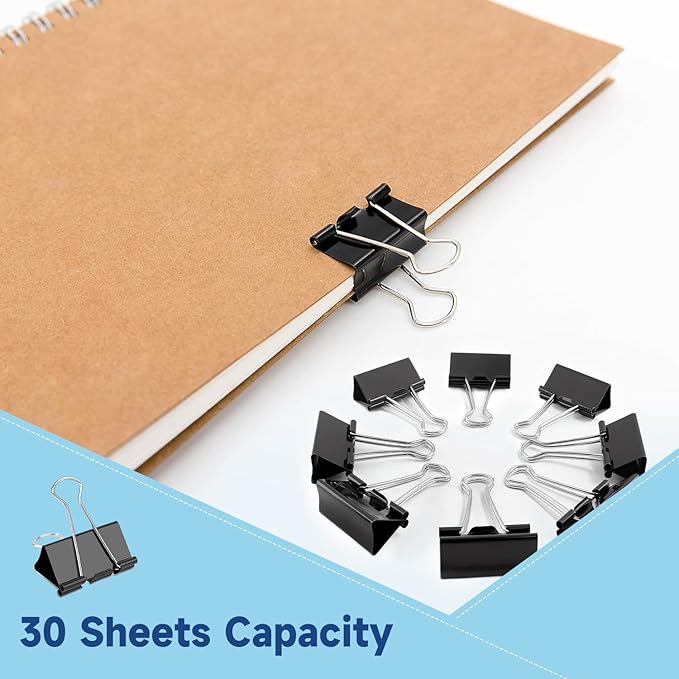 240 Pack Mini Binder Clips, Black Binder Clips, Small Paper Clips 15mm 5/8 Inch. Micro Size Office Clips for Home School Office and Business (15mm 5/8 Inch-240 PCS)
