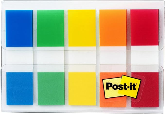 Post-it Flags 683-5CF, 5 Colors, 0.47 inch x 1.70 inch, Set of 2, 200 Total Flags