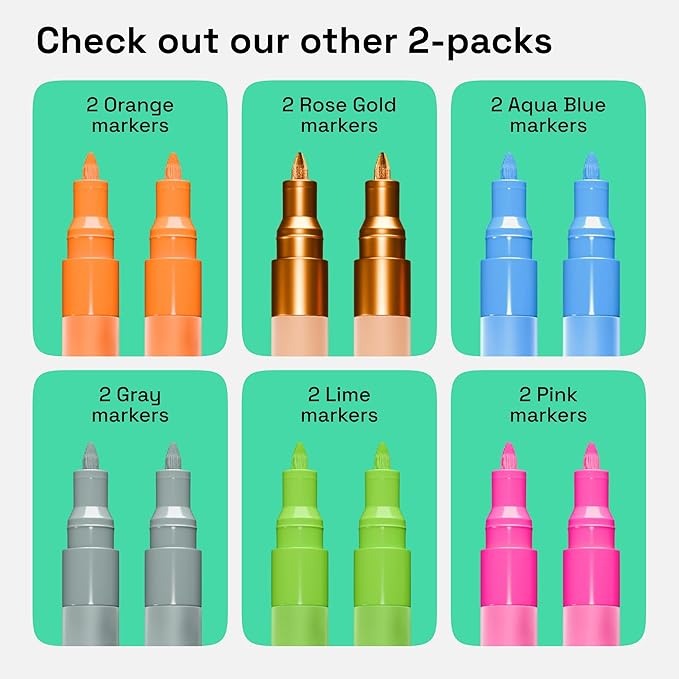 ARTISTRO 2 Brown Acrylic Paint Markers - 0.7mm Extra Fine-Tip Paint Pens - Perfect for Crafting, Art Projects, & More