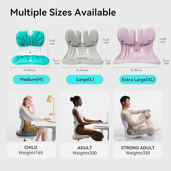 BKT Seat Cushion Chair Ergonomic Office Chair Cushions Lumbar Support for Seat Pillow Ideal for Students Office Workers Nursing Mothers Long Sitting Outdoor Fishing Floor